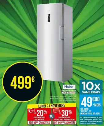 Géant Casino Haier congélateur armoire offre