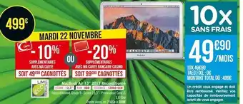 Géant Casino Apple macbook air 13’’ 2017 reconditionné offre