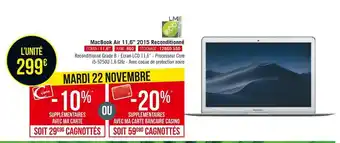 Géant Casino Macbook air 11,6’’ 2015 reconditionné offre