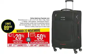 Géant Casino Valise américan tourister noir offre