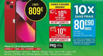 Géant Casino Apple iphone 13 128 go reconditionné offre