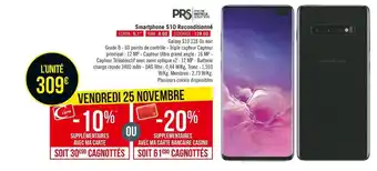Géant Casino Samsung smartphone s10 reconditionné offre