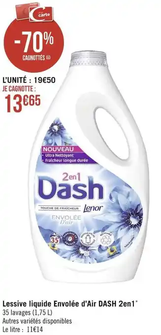 Géant Casino Dash lessive liquide envolée d’air 2en1* offre