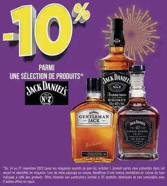 Géant Casino Jack daniel's -10% parmi une sélection de produits jack daniel's offre