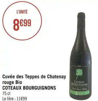 Coteaux bourguignons cuvée des teppes de chatenay rouge bio