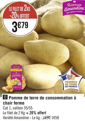 Géant Casino Pomme de terre de consommation à chair ferme offre