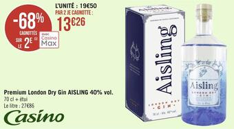 Géant Casino Aisling premium london dry gin 40% vol. offre