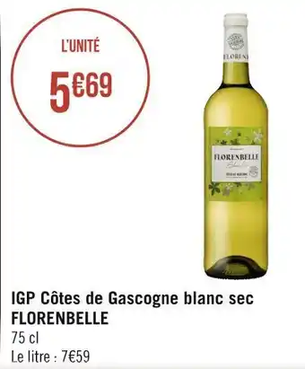 Géant Casino Florenbelle igp côtes de gascogne blanc sec offre