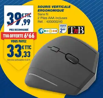 Tnb souris verticale ergonomique