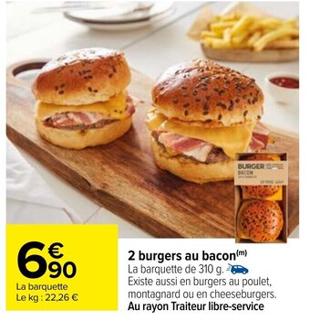 Carrefour 2 burgers au bacon offre