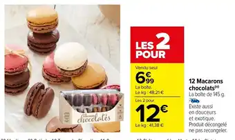 Carrefour 12 macarons chocolats offre