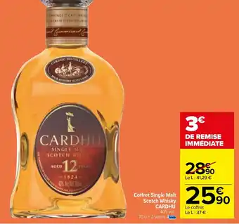 Carrefour Coffret single malt scotch whisky CARDHU offre