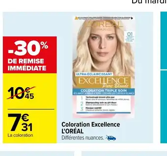 Carrefour Coloration Excellence l'Oreal offre