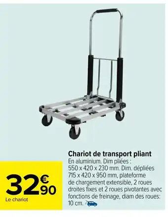 Carrefour CHariot de Transport Pliant offre