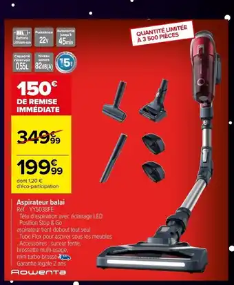 Carrefour Aspirateur Balai offre