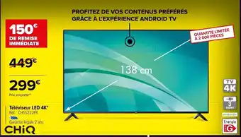 Carrefour Televiseur Led 4k offre