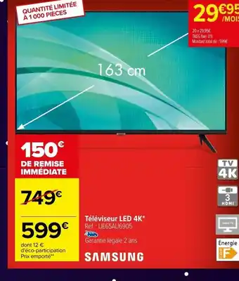 Carrefour Samsung Téléviseur Led 4k offre