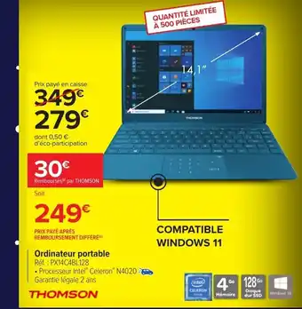 Carrefour Thomson Ordinateur Portable offre