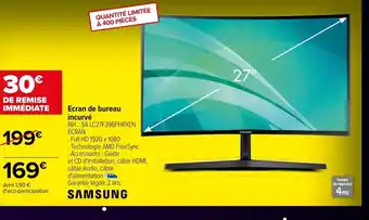 Carrefour Samsung Ecran de Bureau Incurve offre