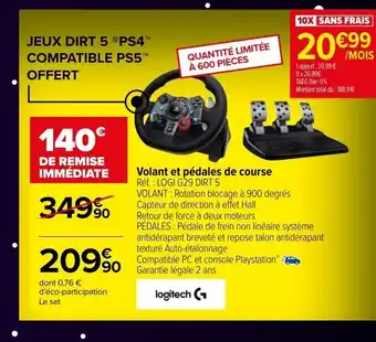 Carrefour Volant Et Pedales de Course offre