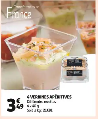 Auchan Supermarché 4 verrines apéritives offre