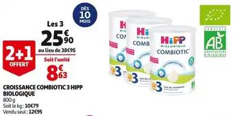 Auchan Supermarché Hipp biologique croissance combiotic 3 offre