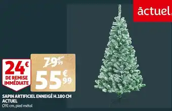 Auchan Supermarché Actuel sapin artificiel enneigé h.180 cm offre