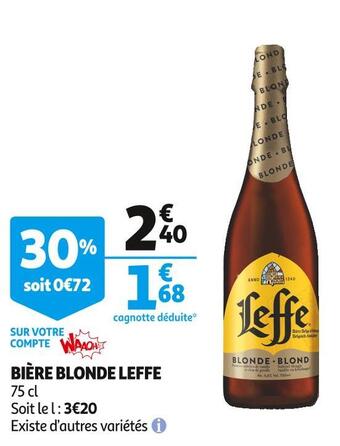Auchan Supermarché Leffe bière blonde offre