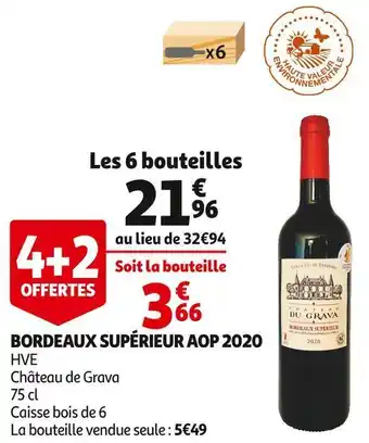 Auchan Supermarché Bordeaux supérieur aop 2020 offre