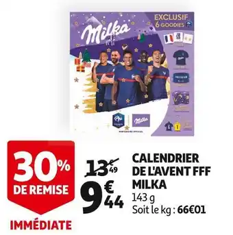 Auchan Supermarché Milka calendrier de l'avent fff milka offre