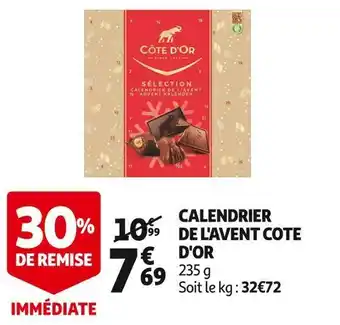 Auchan Supermarché Cote d'or calendrier de l'avent offre