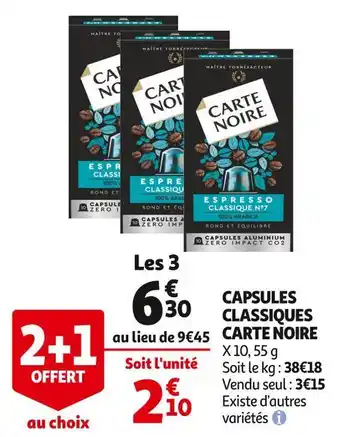 Auchan Supermarché Capsules classiques carte noire offre