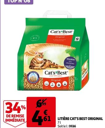 Auchan Cat's best litière original offre