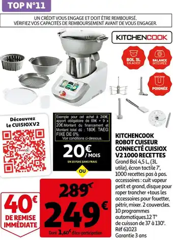 Auchan Kitchencook kitchencook robot cuiseur connecté cuisiox v2 1000 recettes offre
