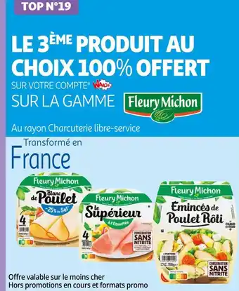 Auchan Fleury michon 100% offert sur la gamme fleury michon offre