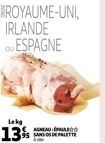 Auchan Agneau : épaule sans os de palette offre