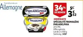 Auchan Philadelphia spécialité fromagère offre