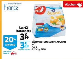Auchan Auchan bâtonnets de surimi offre