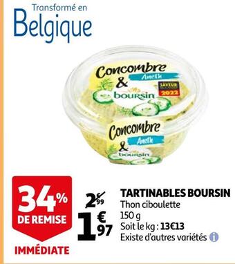 Auchan Boursin tartinables offre