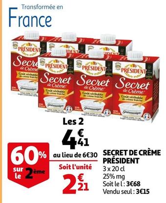 Auchan Président secret de crème offre