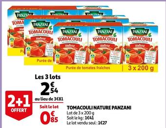 Auchan Panzani tomacouli nature offre