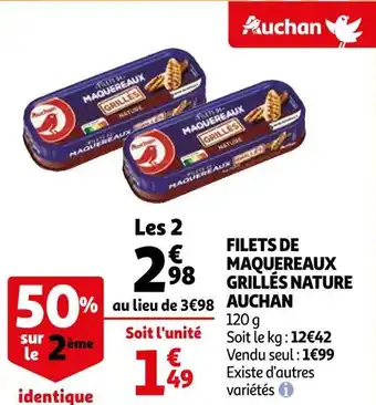 Auchan Auchan filets de maquereaux grillés nature offre