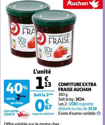 Auchan Auchan confiture extra fraise offre
