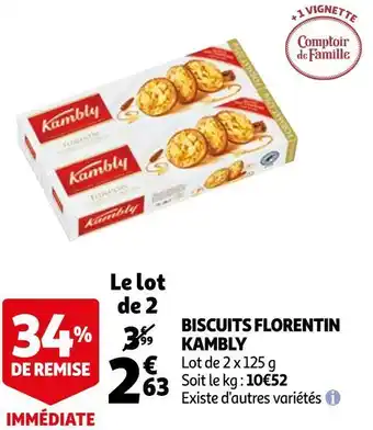 Auchan Kambly biscuits florentin kambly offre
