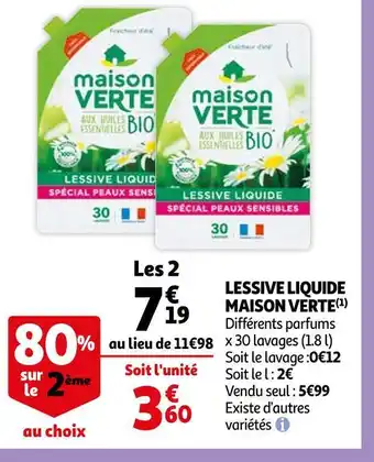 Auchan Maison verte lessive liquide offre