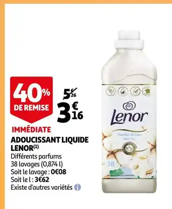 Auchan Lenor adoucissant liquide offre