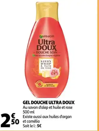 Auchan Garnier gel douche ultra doux offre