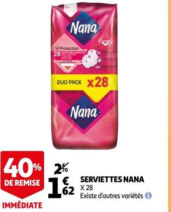 Auchan Nana serviettes offre