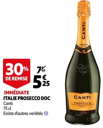 Auchan Canti italie prosecco doc offre