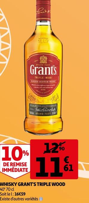 Auchan Grant's whisky triple wood offre
